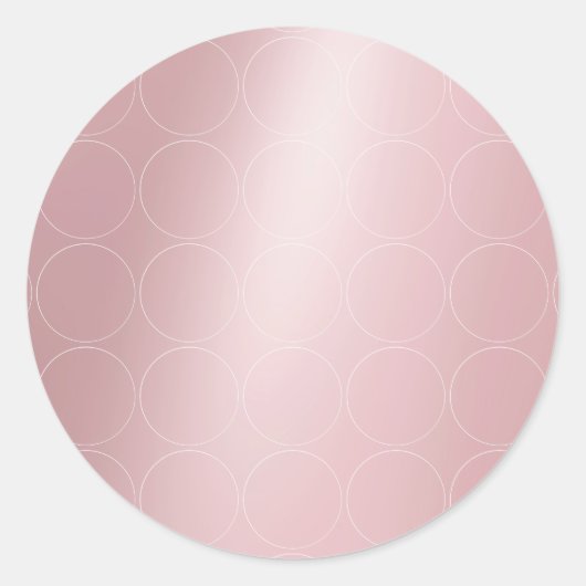 Elegante Trendy Roze Gouden Lege Moderne Sjabloon Ronde Sticker (Voorkant)