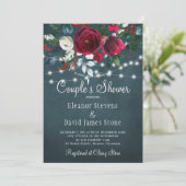 Elegante trendy rustieke winter bloemenkoppels dou kaart (Staand voorkant)