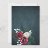 Elegante trendy rustieke winter bloemenkoppels dou kaart (Achterkant)