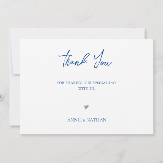 Elegante trendy sneeuwlandschap winterbruiloft bedankkaart (Achterkant)