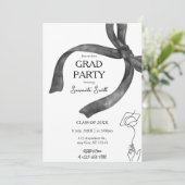 Elegante trendy stijlvolle zwarte boog Afstuderen Kaart (Staand voorkant)