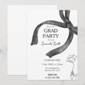 Elegante trendy stijlvolle zwarte boog Afstuderen Kaart (Voorkant / Achterkant)