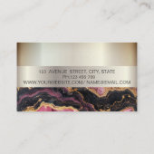 Elegante trendy streep zilveren Lijst, Bourgogne m Visitekaartje (Achterkant)