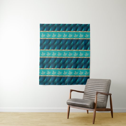 Elegante Trendy Turquoise Wandkleed (In situ)