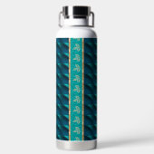 Elegante trendy turquoise waterfles (Achterkant)
