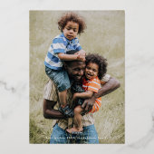 Elegante trendy typografie VROLIJKE KERSTFOTO Folie Feestdagenkaart (Achterkant)