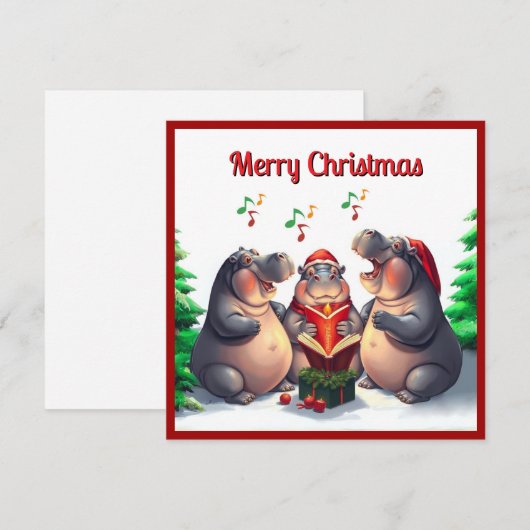 Elegante trendy waterverf dennenbomen kerstliedjes feestdagenkaart (Voorkant / Achterkant)