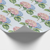 Elegante trendy Waterverf Hortensia Bloemen Cadeaupapier (Hoek)