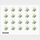 Elegante Trendy Waterverf Hydrangea Bloemige Bruil Ronde Sticker (Vel)