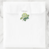 Elegante Trendy Waterverf Hydrangea Bloemige Bruil Ronde Sticker (Tas)