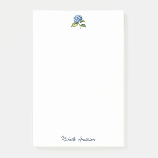 Elegante Trendy Waterverf Hydrangea Bloemstuk Post-it® Notes (Voorkant)