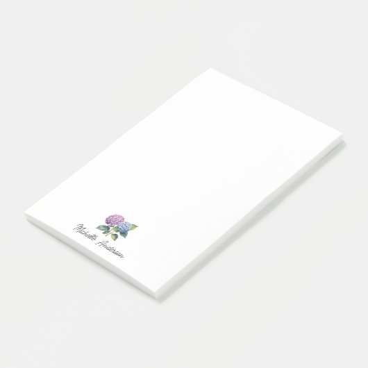Elegante Trendy Waterverf Hydrangea Bloemstuk Post-it® Notes (Schuin)