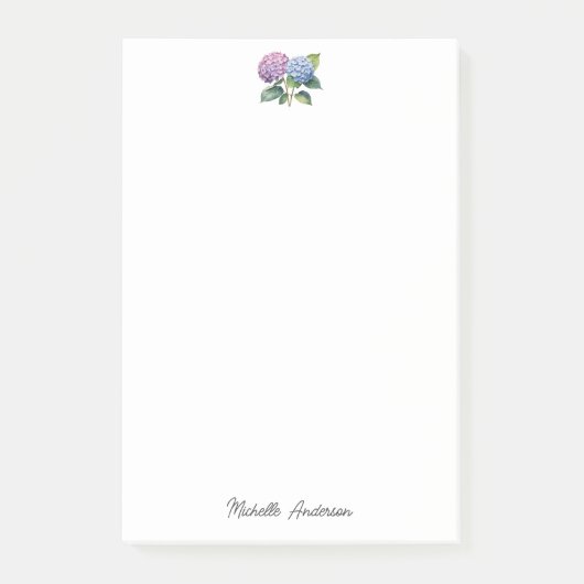 Elegante Trendy Waterverf Hydrangea Bloemstuk Post-it® Notes (Voorkant)