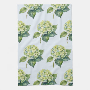 Elegante trendy waterverf hydrangea bloemstuk theedoek