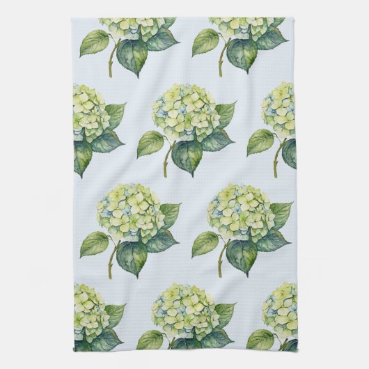 Elegante trendy waterverf hydrangea bloemstuk theedoek (Verticaal)