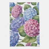 Elegante trendy waterverf hydrangea bloemstuk theedoek (Verticaal)