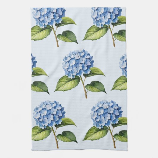 Elegante trendy waterverf hydrangea bloemstuk theedoek (Verticaal)