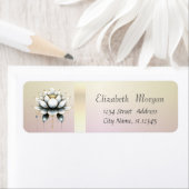 Elegante trendy witte lotusbloem etiket (Insitu)