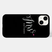 Elegante Trendy Zwart-wit Kalligrafie Bride Case-Mate iPhone Case (Achterkant (horizontaal))