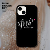 Elegante Trendy Zwart-wit Kalligrafie Bride Case-Mate iPhone Case
