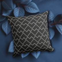 Elegante Trendy Zwarte Geometrische Patroon Kussen