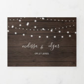 Elegante Tri-Fold rustieke houten bruiloft uitnodi Drieluik Uitnodiging (Cover)