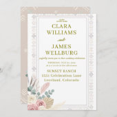 Elegante Tribal Floral bruiloft uitnodiging (Voorkant / Achterkant)