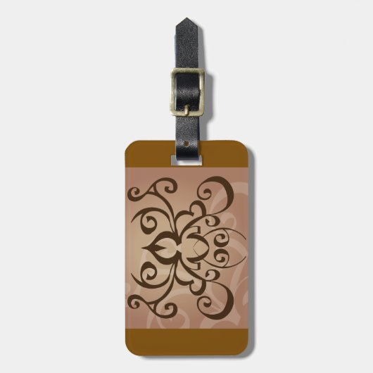 Elegante Tribal Swirl Tattoo stijl Bagagelabel (Voorkant verticaal)
