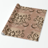 Elegante Tribal Swirl Tattoo stijl Cadeaupapier (Uitgerold)