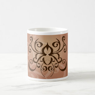 Elegante Tribal Swirl Tattoo stijl Koffiemok