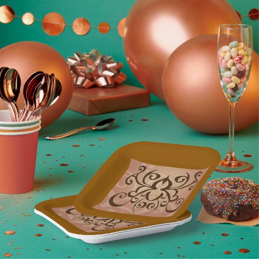 Elegante Tribal Swirl Tattoo stijl Papieren Bordje