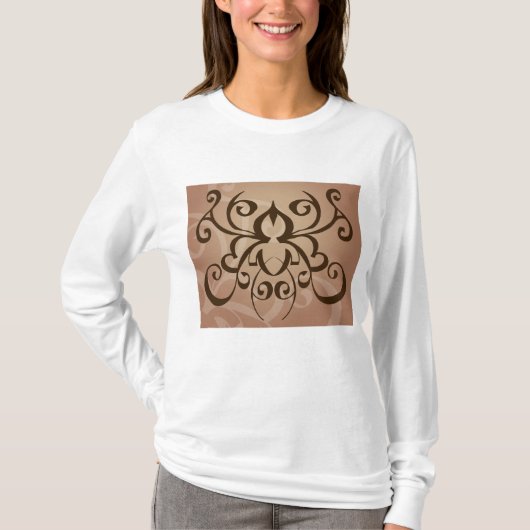 Elegante Tribal Swirl Tattoo stijl T-shirt (Voorkant)