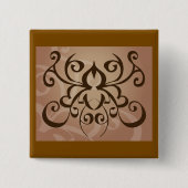 Elegante Tribal Swirl Tattoo stijl Vierkante Button 5,1 Cm (Voorkant)