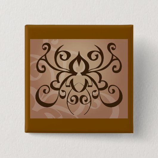 Elegante Tribal Swirl Tattoo stijl Vierkante Button 5,1 Cm (Voorkant)