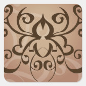 Elegante Tribal Swirl Tattoo stijl Vierkante Sticker (Voorkant)