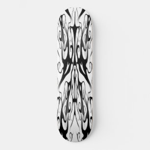 Elegante Tribale Tattoo Digitale Zwart en Wit Persoonlijk Skateboard