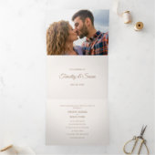 Elegante Trifold Voeg foto bruiloft uitnodiging (Binnen)