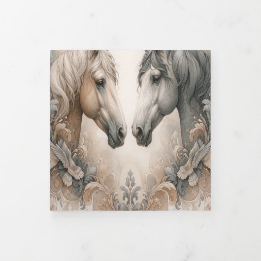 Elegante Trifold Voeg foto bruiloft uitnodiging (Cover)