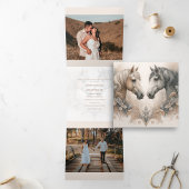 Elegante Trifold Voeg foto bruiloft uitnodiging