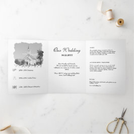 Elegante Trifold Wedding Invitation Sjabloon