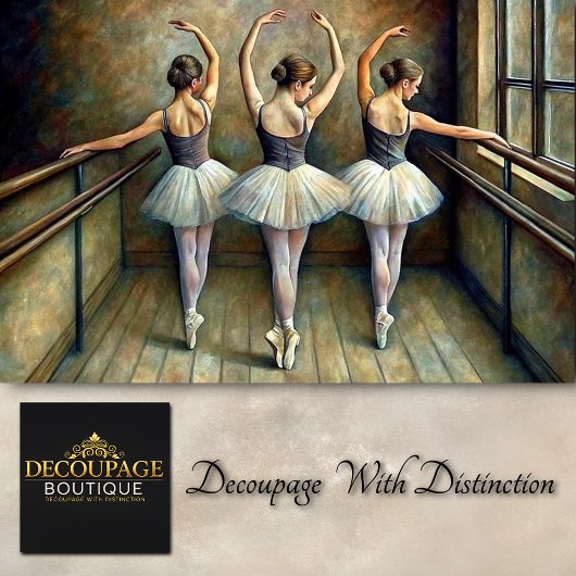 Elegante Trio Dans Ballerina Decoupage Tissuepapier
