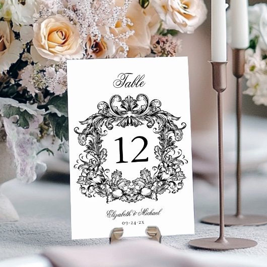 Elegante Trofee Zwart Witte Bruiloft Kaart