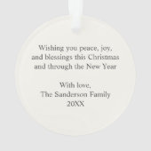 Elegante trompet met Psalm 150:3 Kerstmis Ornament (achterkant)