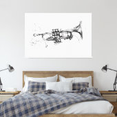 Elegante trompetschets - canvas afdruk (Insitu (Slaapkamer))