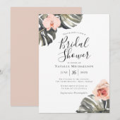 Elegante tropen bruids douche uitnodiging (Voorkant / Achterkant)
