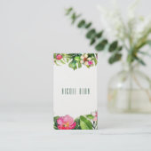 Elegante Tropen Groene Bladeren Bloemrijke Waterve Visitekaartje (Staand voorkant)