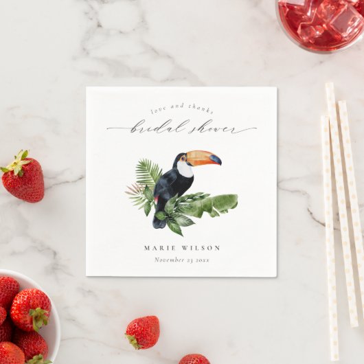 Elegante Tropisch Regenwoud Toekan Bruiloft Feest Servet (Insitu)