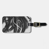 Elegante Tropische Aangepaste Naam Monogram Bagagelabel (Voorkant horizontaal)