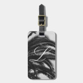 Elegante Tropische Aangepaste Naam Monogram Bagagelabel (Voorkant verticaal)