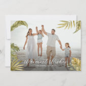 Elegante Tropische Aquarel Foto Kerstmis Feestdagenkaart (Voorkant)